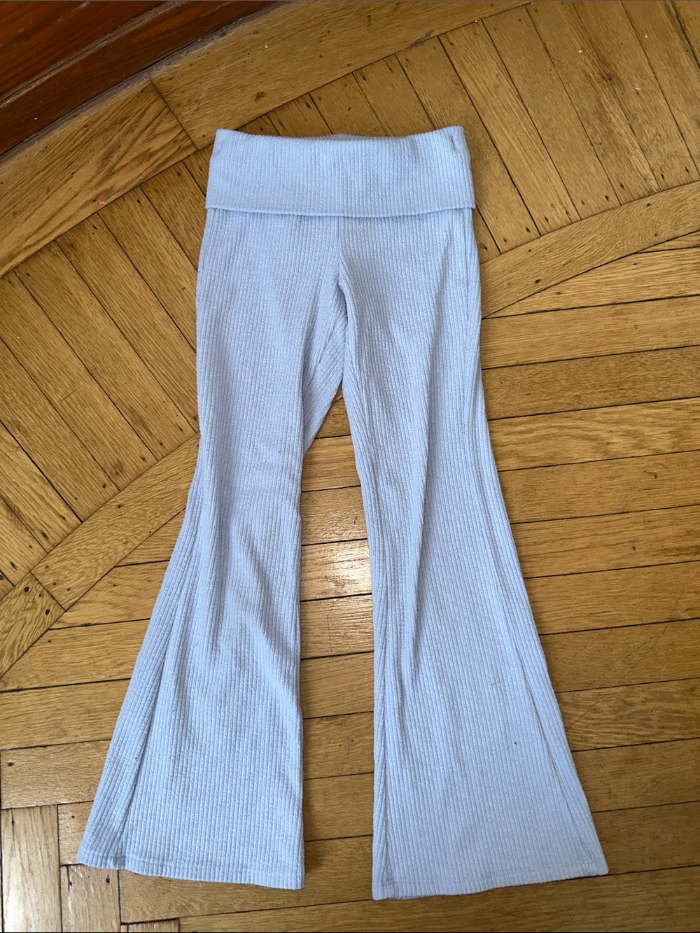 Old Navy girls Light Blue Ribbed Flare Leggings